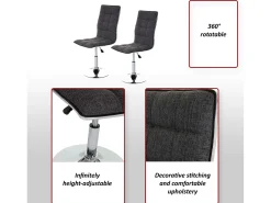 Silla de comedor MCW-C41 (juego de 2), crema-gris
