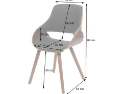 Silla de comedor MCW-D23, polipiel negra