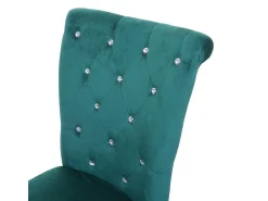 Silla de comedor MCW-D22 (juego de 6), verde oscuro, patas negras