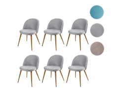 Silla de comedor MCW-D53 (juego de 6), gris claro