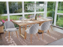 Silla de comedor MCW-D53 (juego de 6), gris claro