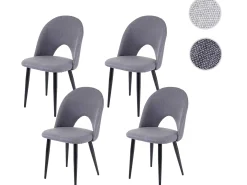 Silla de comedor MCW-D73 (juego de 4), gris oscuro