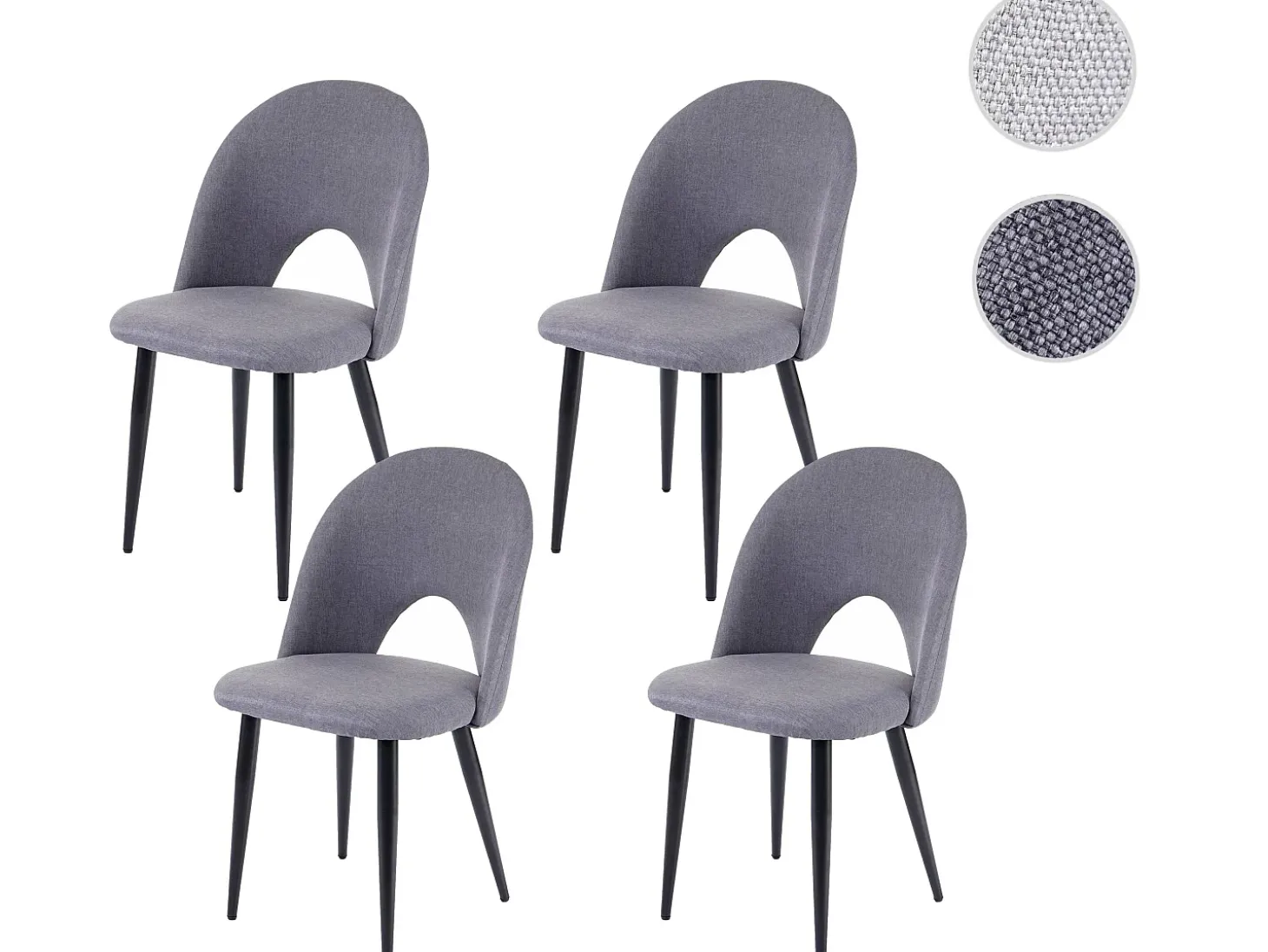 Silla de comedor MCW-D73 (juego de 4), gris oscuro