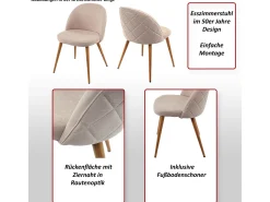 Silla de comedor MCW-D53 (juego de 4), gris-marrón