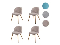 Silla de comedor MCW-D53 (juego de 4), gris-marrón