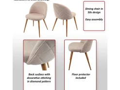 Silla de comedor MCW-D53 (juego de 4), gris-marrón