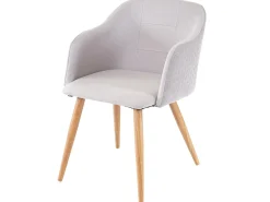Silla de comedor MCW-D71 (set de 2), gris claro