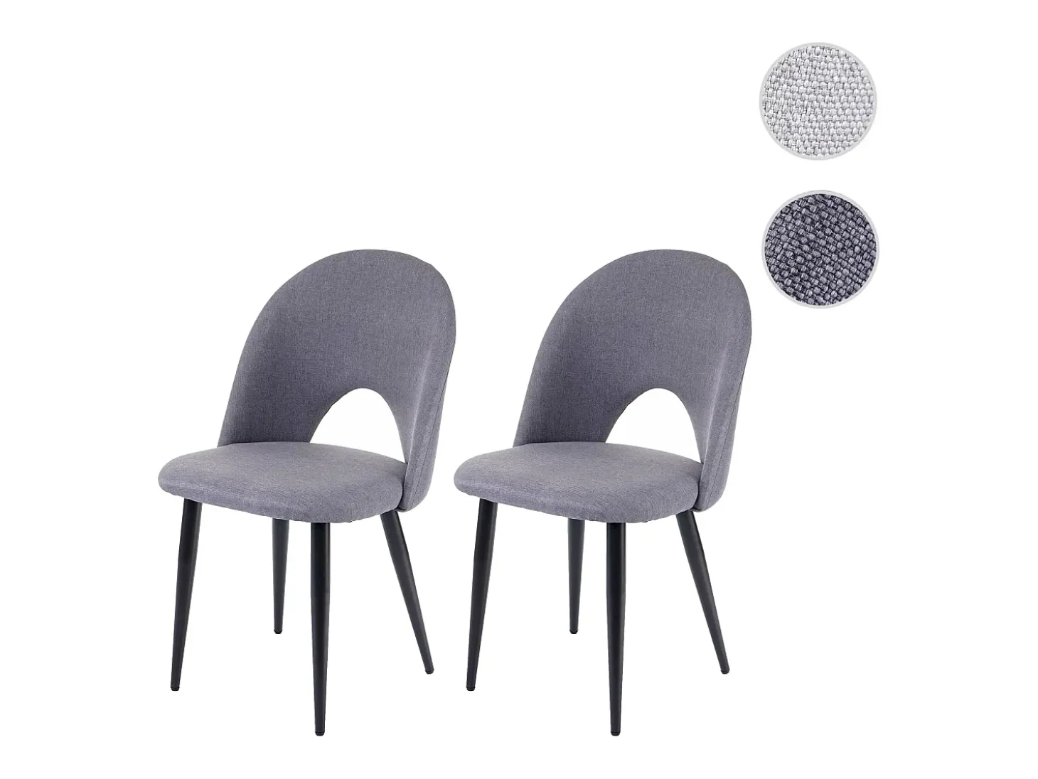 Silla de comedor MCW-D73 (set de 2), gris oscuro