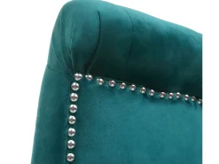 Silla de comedor MCW-D22 (set de 2), verde oscuro, patas doradas