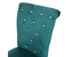 Silla de comedor MCW-D22 (set de 2), verde oscuro, patas doradas