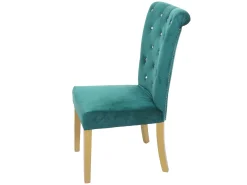 Silla de comedor MCW-D22 (set de 2), verde oscuro, patas doradas