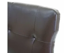 Silla de comedor MCW-E58 (juego de 4), Cuero sintético marrón, patas oscuras