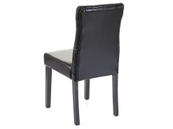 Silla de comedor MCW-E58 (set de 4), piel sintética negra, patas oscuras