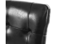 Silla de comedor MCW-E58 (set de 4), piel sintética negra, patas oscuras