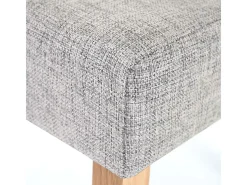 Silla de comedor MCW-E58 (set de 2), tela/textil gris, patas claras