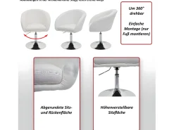 Silla de comedor MCW-F19, imitación de cuero rojo