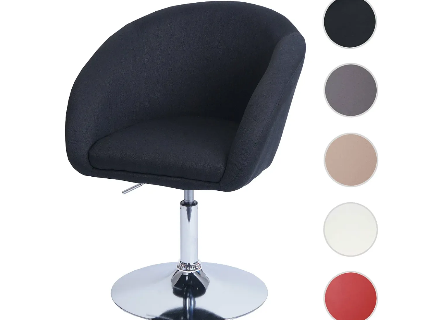 Silla de comedor MCW-F19, tela/textil antracita