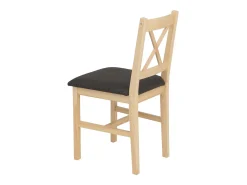 Silla de comedor MCW-F77 (juego de 2), natural, tapizado negro