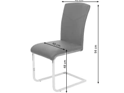 Silla de comedor MCW-F36 (juego de 2), imitación de cuero, negro