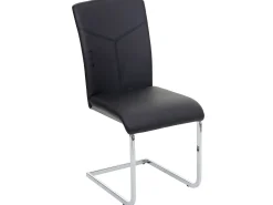 Silla de comedor MCW-F36 (juego de 2), imitación de cuero, negro