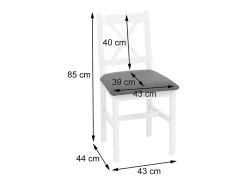 Silla de comedor MCW-F77 (juego de 4), natural, tapizado negro