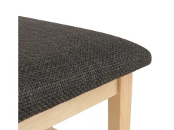 Silla de comedor MCW-F77 (juego de 4), natural, tapizado negro