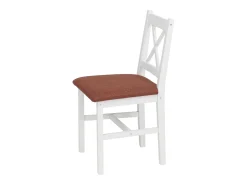 Silla de comedor MCW-F77 (juego de 2), blanco, tapizado terracota