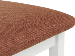 Silla de comedor MCW-F77 (juego de 2), blanco, tapizado terracota