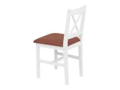 Silla de comedor MCW-F77 (juego de 2), blanco, tapizado terracota