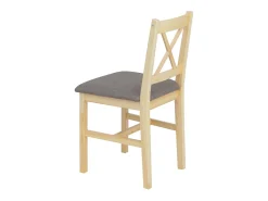 Silla de comedor MCW-F77 (juego de 4), natural, tapizado gris