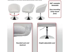 Silla de comedor MCW-F19 (juego de 6), piel sintética taupe