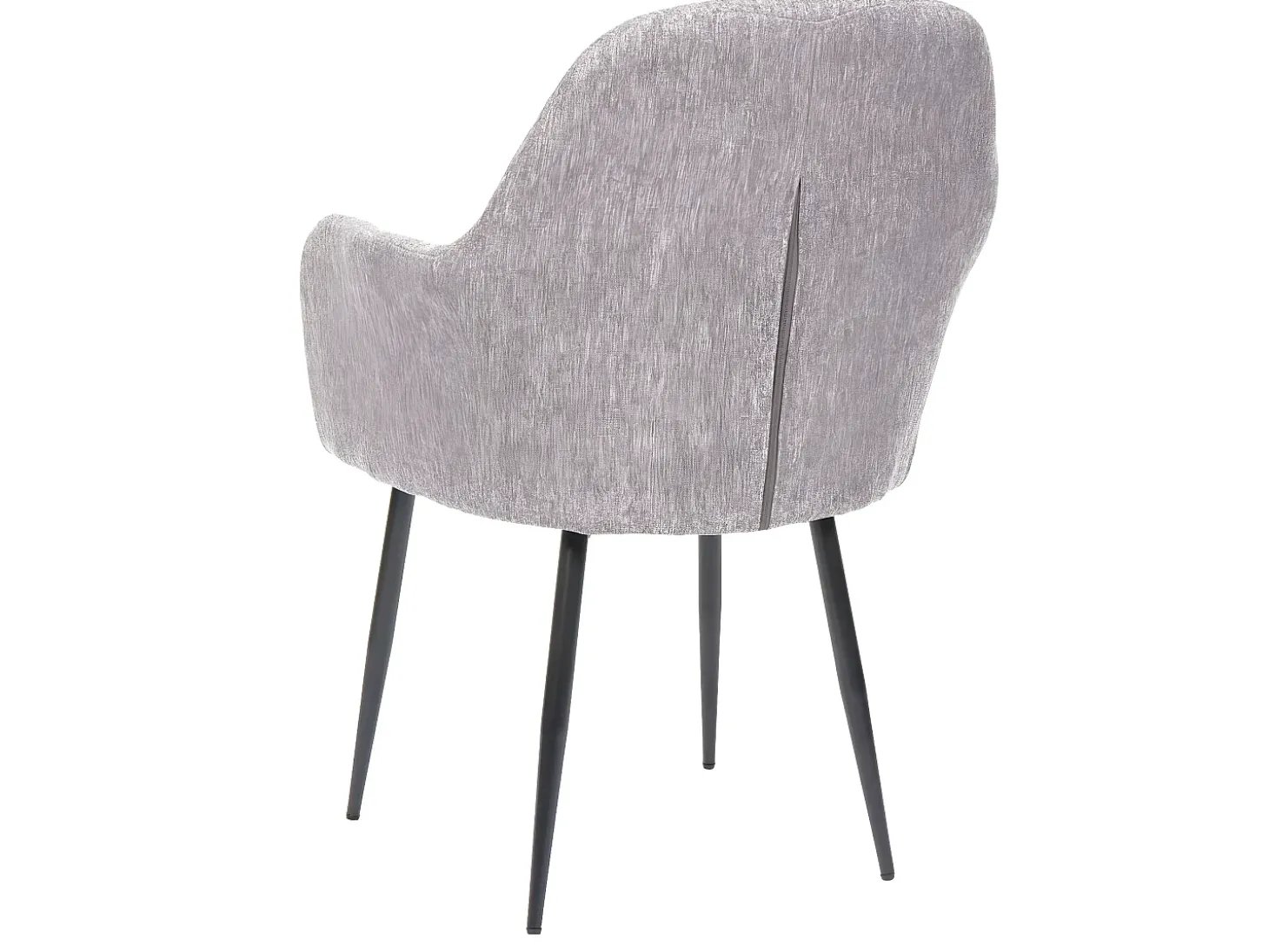 Silla de comedor MCW-F18 (juego de 6), tela/textil gris, patas negras