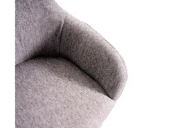 Silla de comedor MCW-F18 (juego de 6), tela/textil gris, patas negras