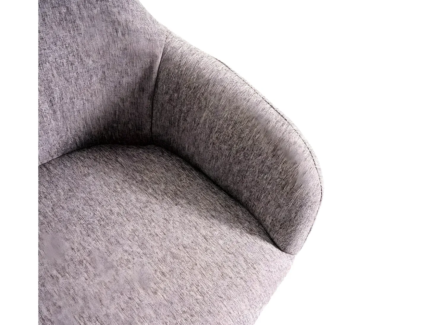 Silla de comedor MCW-F18 (juego de 6), tela/textil gris, patas negras