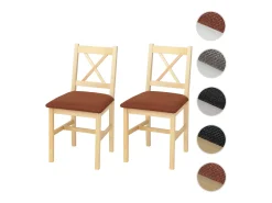 Silla de comedor MCW-F77 (juego de 2), tapizado natural terracota