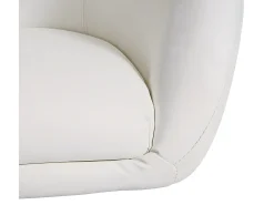 Silla de comedor MCW-F19 (juego de 6), imitación de cuero blanco