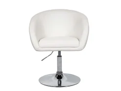 Silla de comedor MCW-F19 (juego de 6), imitación de cuero blanco
