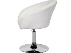 Silla de comedor MCW-F19 (juego de 6), imitación de cuero blanco