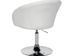 Silla de comedor MCW-F19 (juego de 6), imitación de cuero blanco