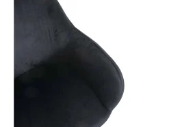 Silla de comedor MCW-F18 (juego de 6), terciopelo negro, patas doradas