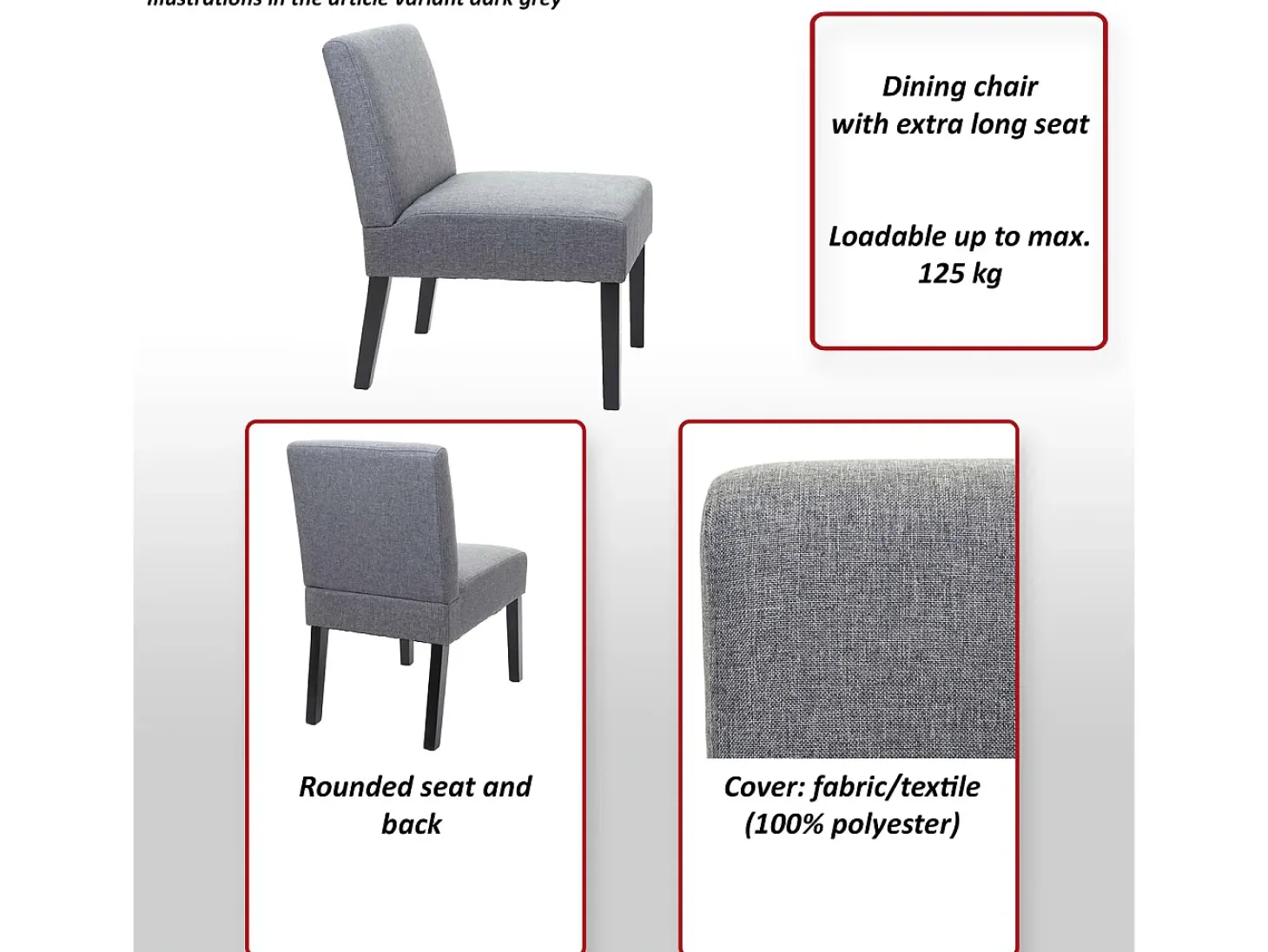 Silla de comedor MCW-F61 (set de 2), marrón