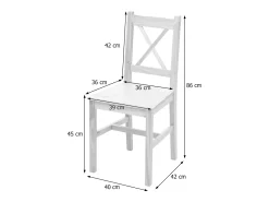 Silla de comedor MCW-F77 (set de 4), pino esmaltado