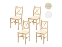 Silla de comedor MCW-F77 (set de 4), pino esmaltado