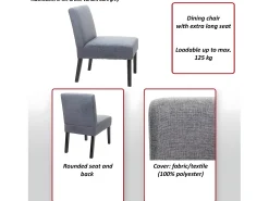 Silla de comedor MCW-F61 (set de 2), gris