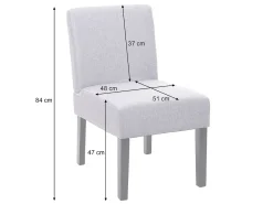 Silla de comedor MCW-F61 (set de 2), gris