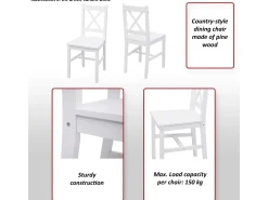 Silla de comedor MCW-F77 (set de 4), blanco