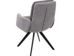 Silla de comedor MCW-G66, gris claro-gris, con reposabrazos