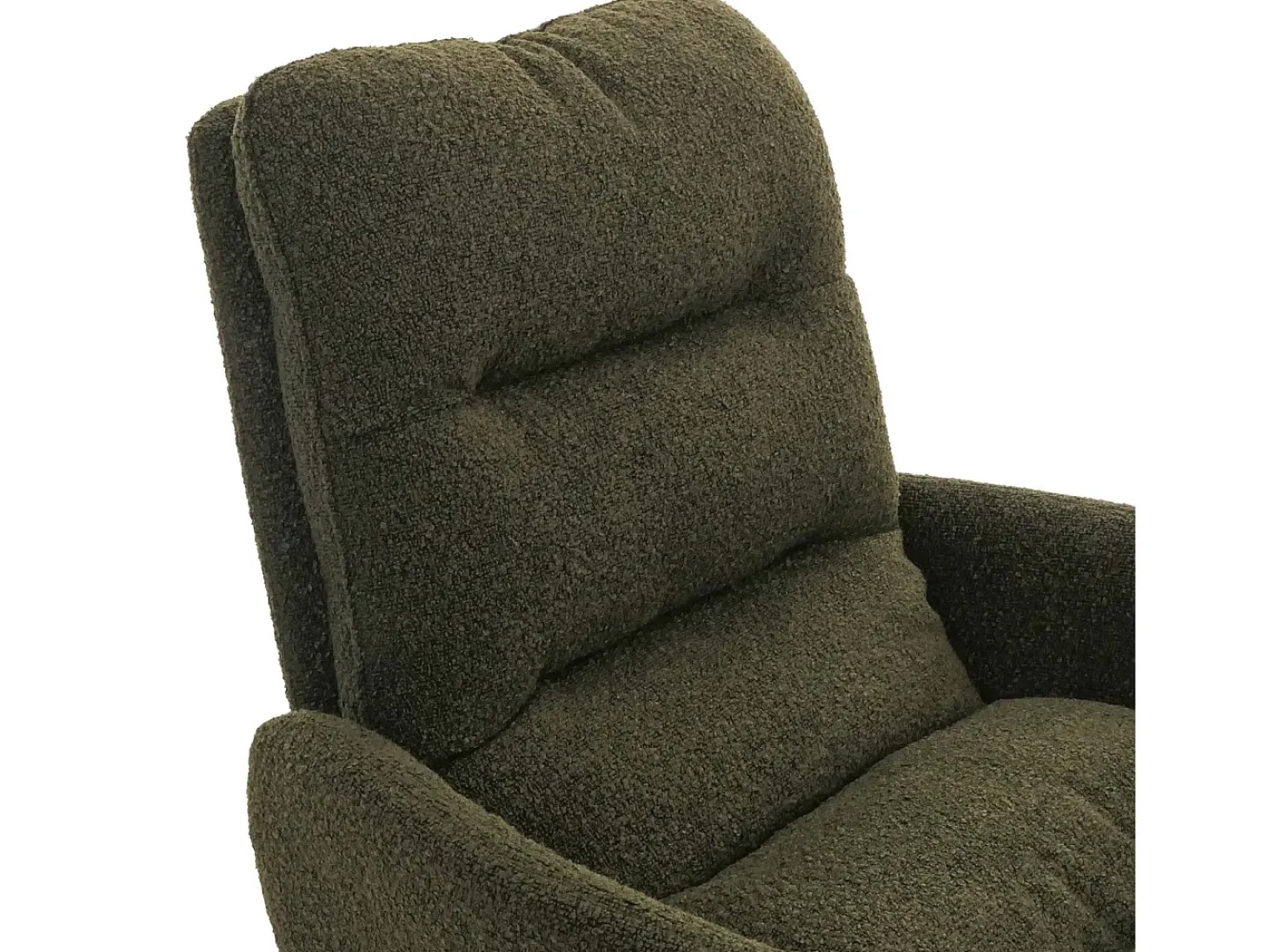 Silla de comedor MCW-G66 Bouclé, verde, con reposabrazos
