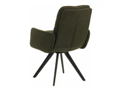 Silla de comedor MCW-G66 Bouclé, verde, con reposabrazos