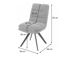 Silla de comedor MCW-G66 Bouclé, gris claro